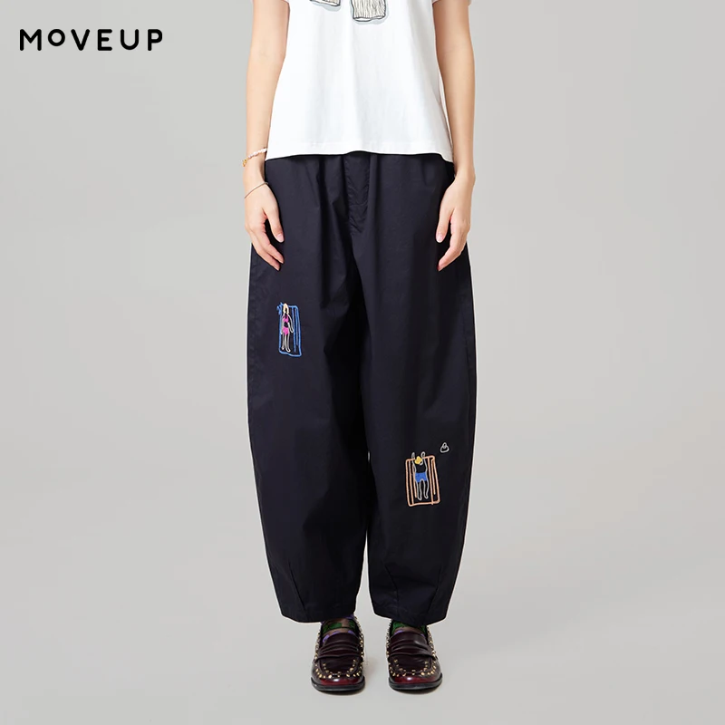 MOVEUP Pure Cotton Straight Pants 2026 Summer New Elastic Waist Cartoon Square Embroidered Casual Trousers For Women 3ELX20138
MOVEUP Pure Cotton Straight Pants 2026 Summer New Elastic Waist Cartoon Square Embroidered Casual Trousers For Women 3ELX20138