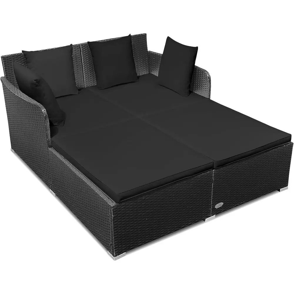 Outdoor Wicker 2-Person Daybed with Cushions, Pillows, Curved Backrest, Ideal for Patio or Balcony
Outdoor Wicker 2-Person Daybed with Cushions, Pillows, Curved Backrest, Ideal for Patio or Balcony