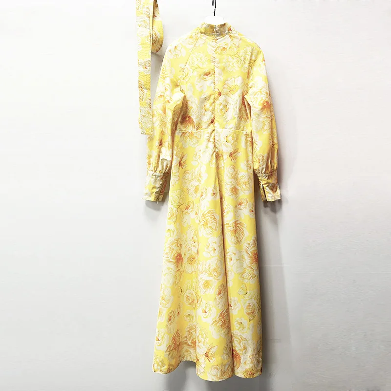 2026 Yellow Print Long Women Dress Bohemian Stand Collar Long Sleeves Buttons Mialn Runway Dress 61102
2026 Yellow Print Long Women Dress Bohemian Stand Collar Long Sleeves Buttons Mialn Runway Dress 61102
