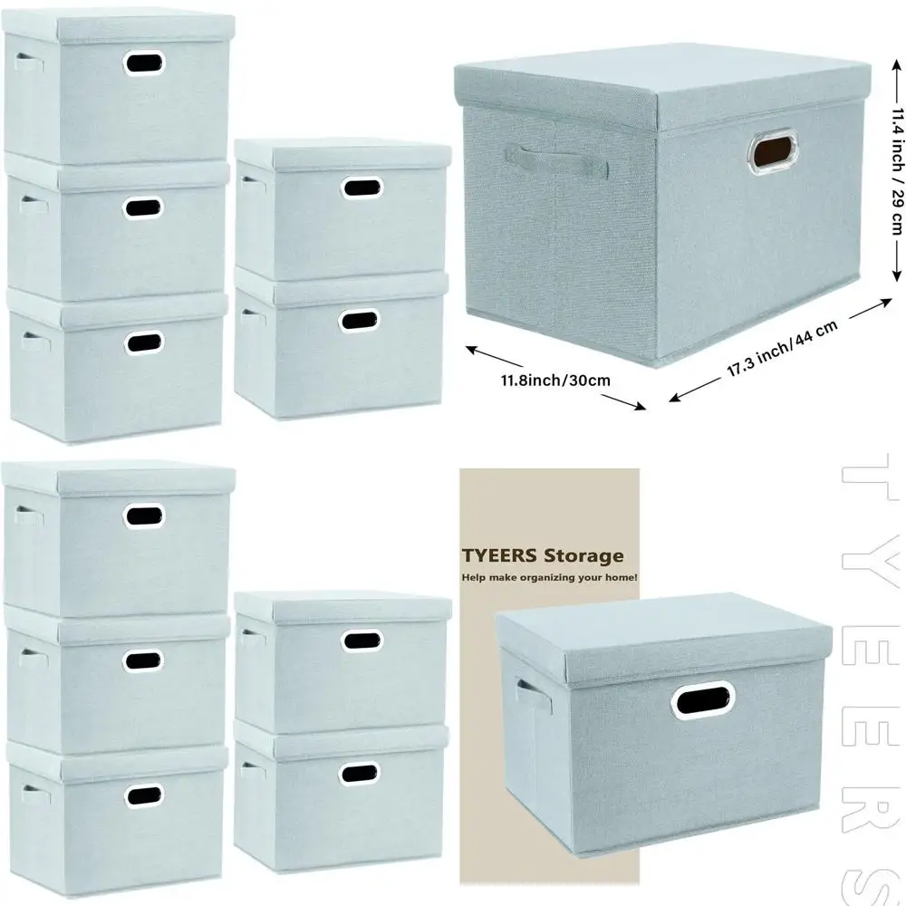 Collapsible Fabric Storage Bins with Lids, 17.3x11.8x11.4 inches, 5-Pack, Aqua Spring
Collapsible Fabric Storage Bins with Lids, 17.3x11.8x11.4 inches, 5-Pack, Aqua Spring