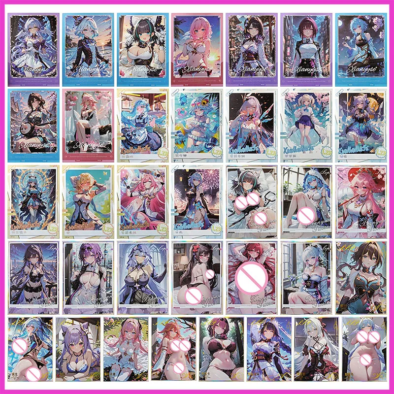 Аниме «История богини», редкие коллекционные карты LZR LXP SSP Elysia Kafka Furina Cheshire Ganyu Faruzan, игрушки для мальчиков, подарок на день рождения
Аниме «История богини», редкие коллекционные карты LZR LXP SSP Elysia Kafka Furina Cheshire Ganyu Faruzan, игрушки для мальчиков, подарок на день рождения