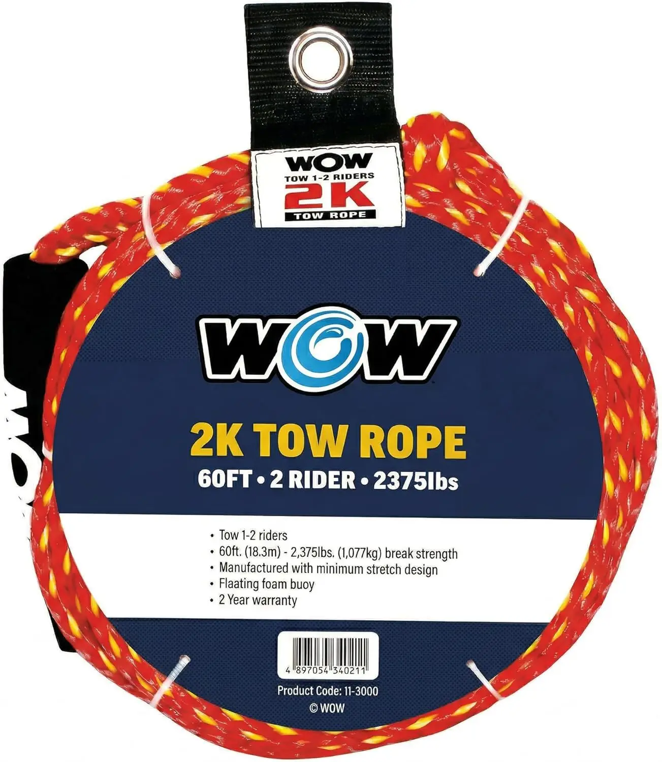 60ft Heavy Duty Tow Rope for Tubes, 2375lb Break Strength, Floating Buoy, 1-2 Riders
60ft Heavy Duty Tow Rope for Tubes, 2375lb Break Strength, Floating Buoy, 1-2 Riders