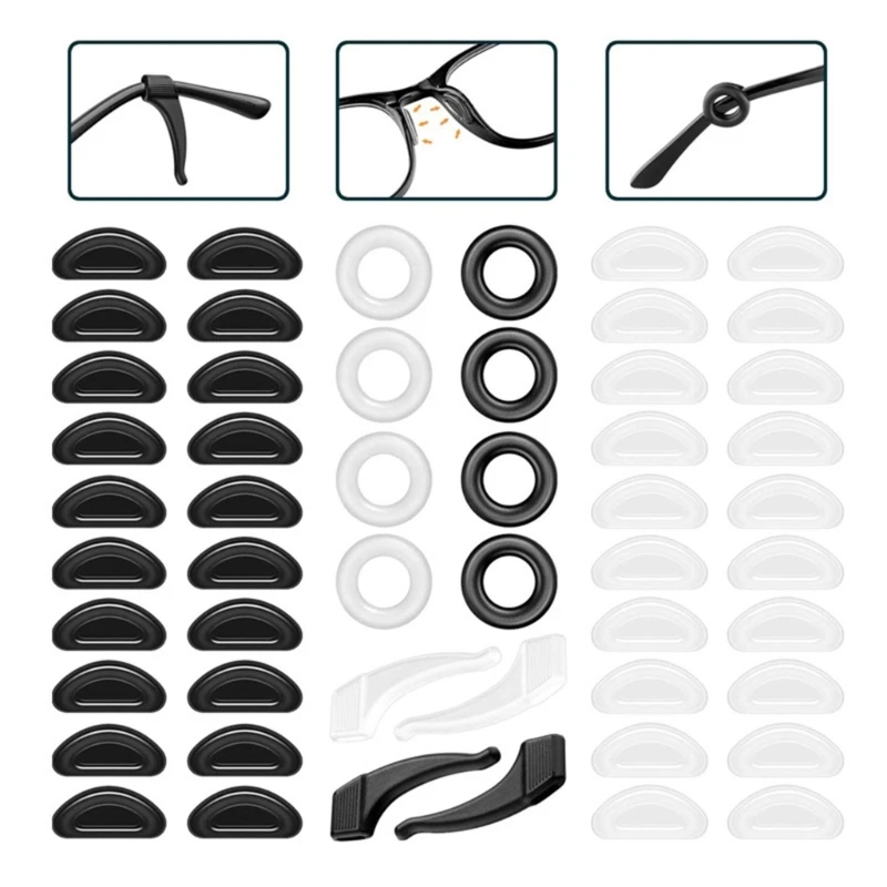 E15F Practical Silicone Glasses Antislip Kits with Ear Hooks Ear Stopper and Nose Pad
E15F Practical Silicone Glasses Antislip Kits with Ear Hooks Ear Stopper and Nose Pad