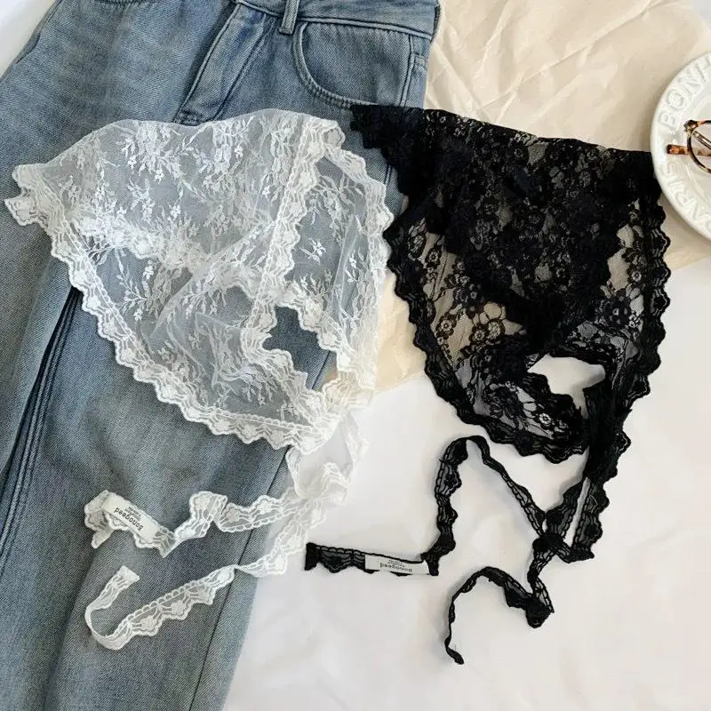 Frilly Cute Lace Bandana Scarf Convertible Triangle Head Wrap Waist Chain Belt Accessory For Sexy Women Trendy Aesthetic Outfit
Frilly Cute Lace Bandana Scarf Convertible Triangle Head Wrap Waist Chain Belt Accessory For Sexy Women Trendy Aesthetic Outfit