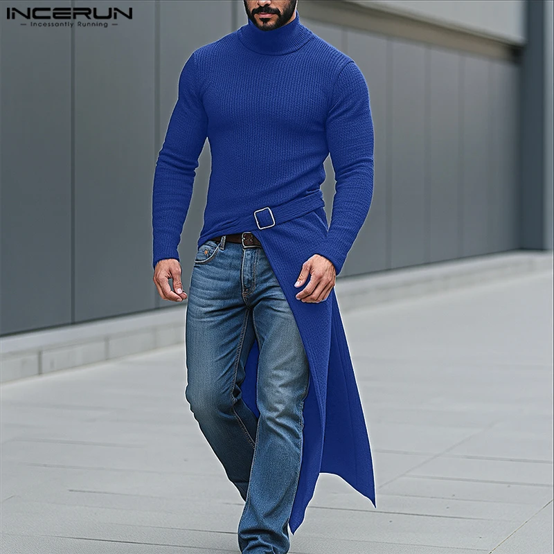 INCERUN Men Long Style T Shirt Solid Color Turtleneck Long Sleeve Irregular Tee Tops Men Streetwear Fashion Casual Men Clothing
INCERUN Men Long Style T Shirt Solid Color Turtleneck Long Sleeve Irregular Tee Tops Men Streetwear Fashion Casual Men Clothing