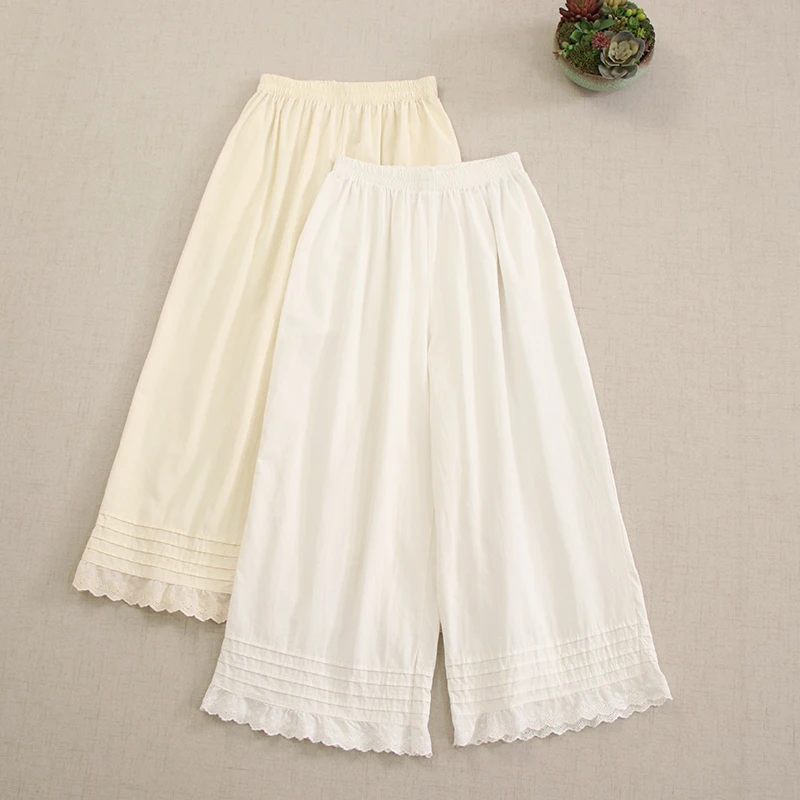 Japanese Sweet Mori Girl Solid Color Embroidery Hem Cotton Straight Pants Women Summer Elastic Waist Casual Loose Cropped Pants
Japanese Sweet Mori Girl Solid Color Embroidery Hem Cotton Straight Pants Women Summer Elastic Waist Casual Loose Cropped Pants