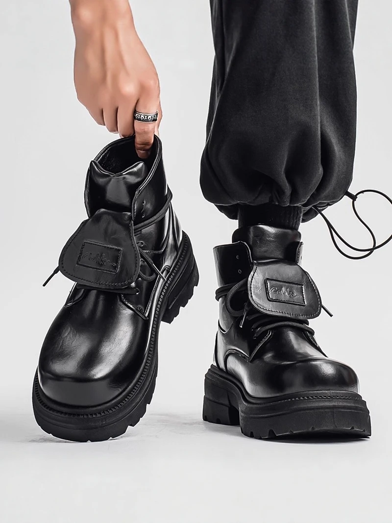 Men's Winter High Top Black Boots Leather Motorcycle Style Casual Versatile Heightening PU Material Knight Boots
Men's Winter High Top Black Boots Leather Motorcycle Style Casual Versatile Heightening PU Material Knight Boots