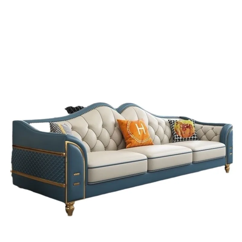 Living room combination American buckle leather sofa light luxury sofa first layer cowhide size apartment four straight rows
Living room combination American buckle leather sofa light luxury sofa first layer cowhide size apartment four straight rows