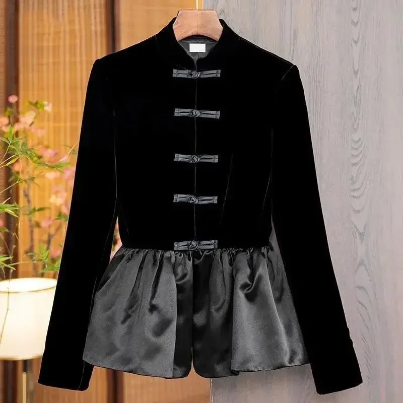2025 Heavy Industry Black Velvet Shirts Vintage Top Patchwork Blouse Jacket Autumn ZT89
2025 Heavy Industry Black Velvet Shirts Vintage Top Patchwork Blouse Jacket Autumn ZT89
