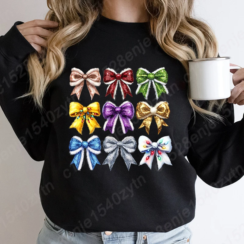 Christmas Bow Print Pullovers For Women Autumn And Winter Casual Round Neck Pullovers Ladies Hoodless Pullovers Women Sweatshirt
Christmas Bow Print Pullovers For Women Autumn And Winter Casual Round Neck Pullovers Ladies Hoodless Pullovers Women Sweatshirt