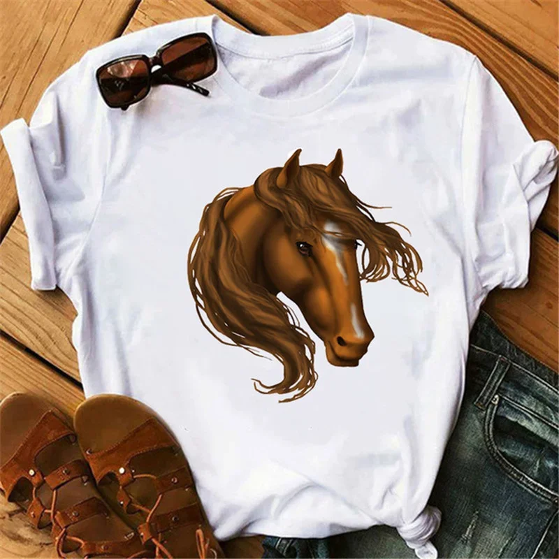 Cartoon Grey Horse Print Women T-shirt Summer Casual Short Sleeves Tops Tees Harajuku Graphic Shirts Funny O Neck T-shirt
Cartoon Grey Horse Print Women T-shirt Summer Casual Short Sleeves Tops Tees Harajuku Graphic Shirts Funny O Neck T-shirt