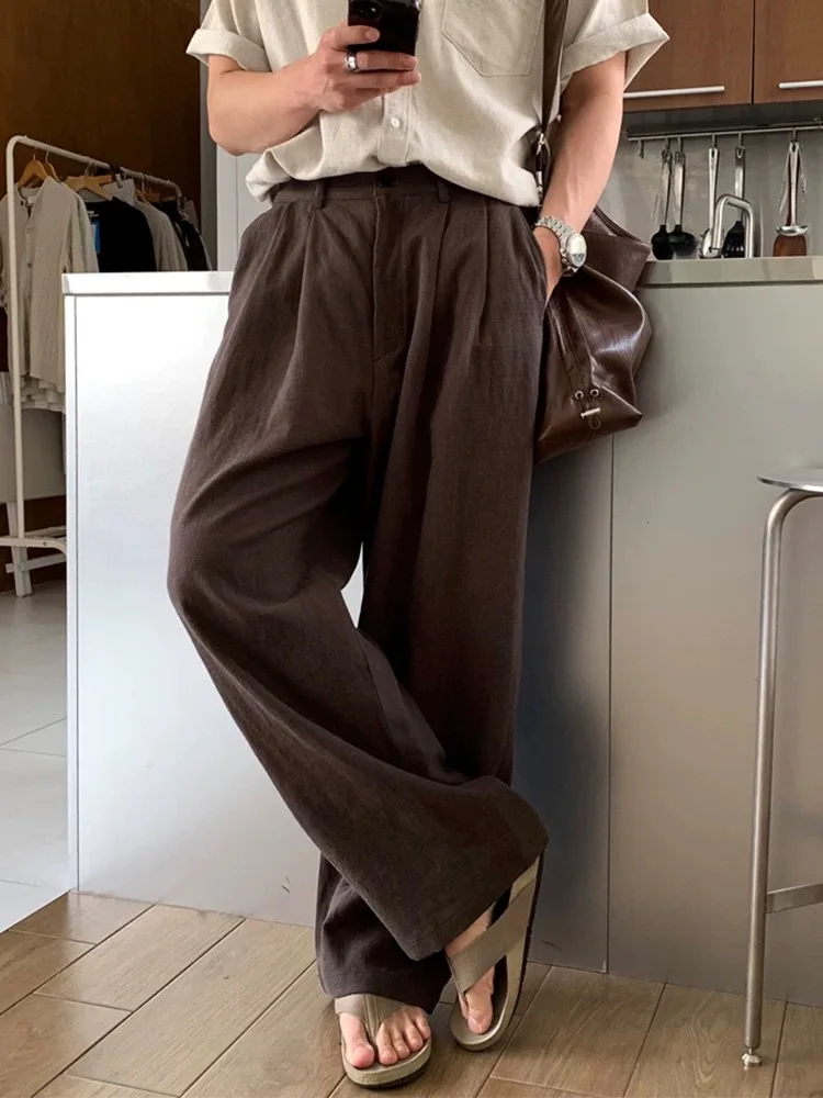 Lightweight Linen Men's Summer Casual Pants High Street Wide Leg Floor Length Loose Fit Breathable Straight Tube Trousers
Lightweight Linen Men's Summer Casual Pants High Street Wide Leg Floor Length Loose Fit Breathable Straight Tube Trousers