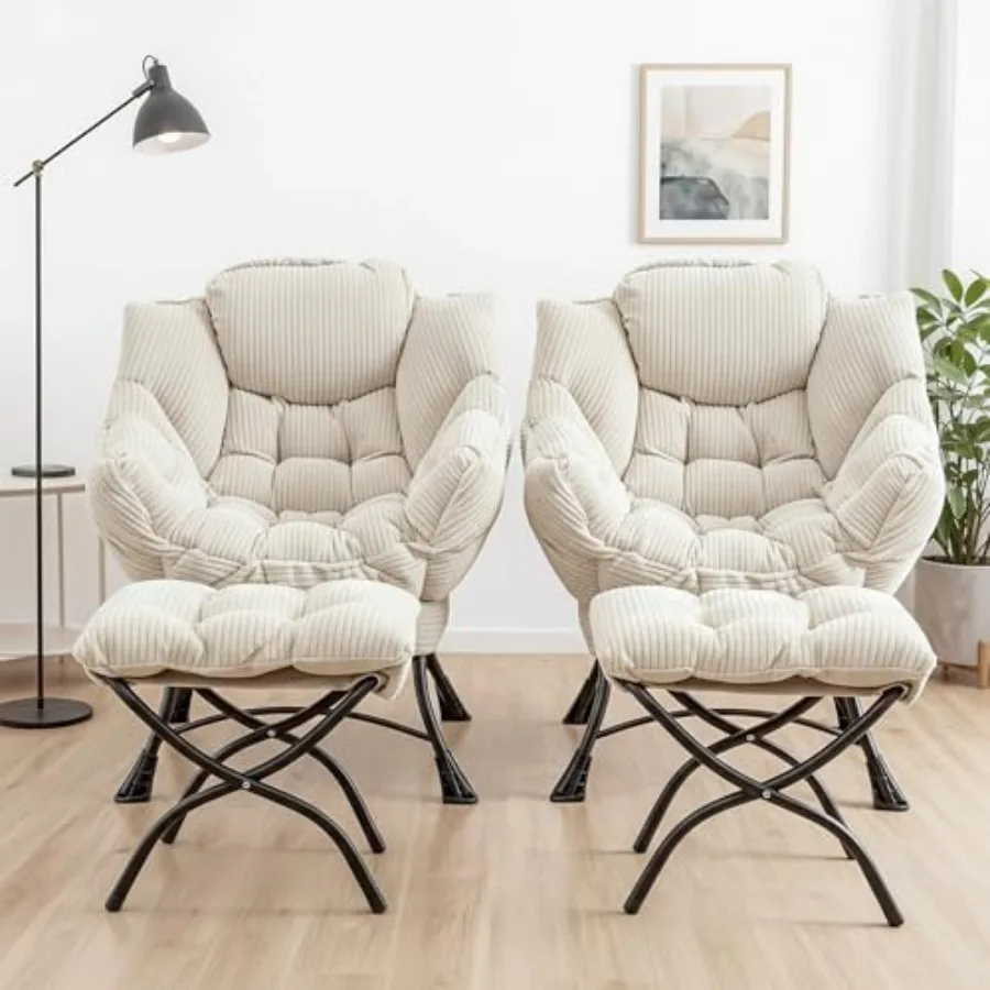 Cozy Lounge Lazy Chair with Ottoman - Comfortable Corduroy Reading Armchair Set of 2 for Livingroom, Bedroom, Home Office and S
Cozy Lounge Lazy Chair with Ottoman - Comfortable Corduroy Reading Armchair Set of 2 for Livingroom, Bedroom, Home Office and S