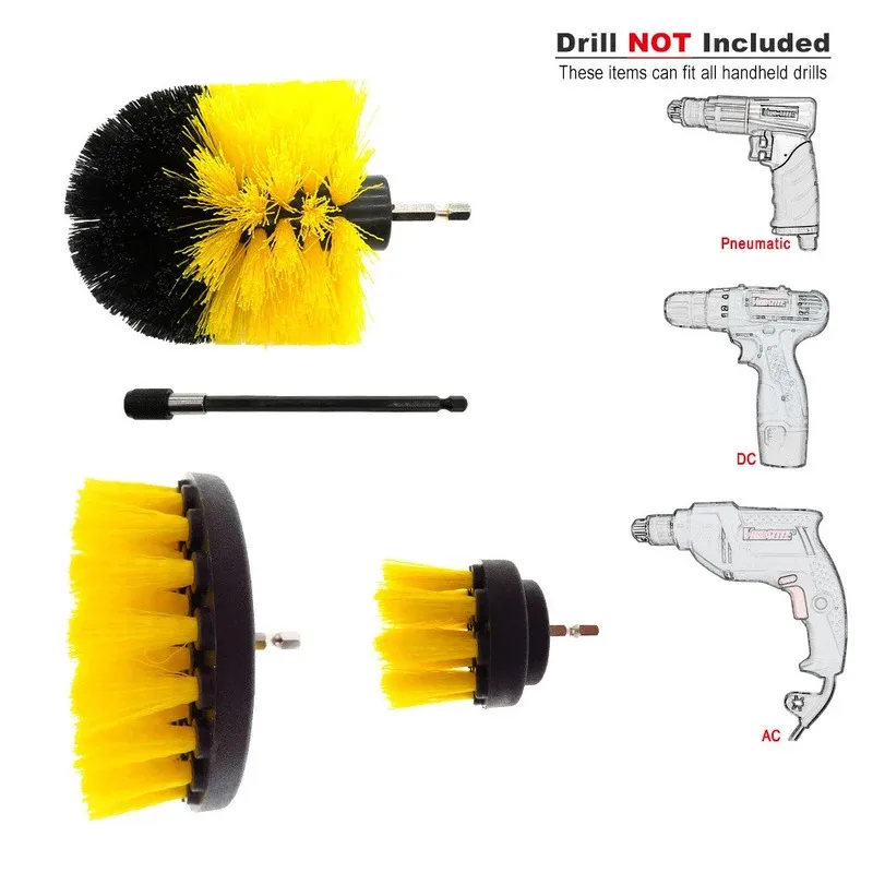 Набор из 3 электрических щеток-насадок для дрели: пластиковые круглые щетки для чистки ковров, стекла, автомобильных шин, нейлоновые щетки
Набор из 3 электрических щеток-насадок для дрели: пластиковые круглые щетки для чистки ковров, стекла, автомобильных шин, нейлоновые щетки