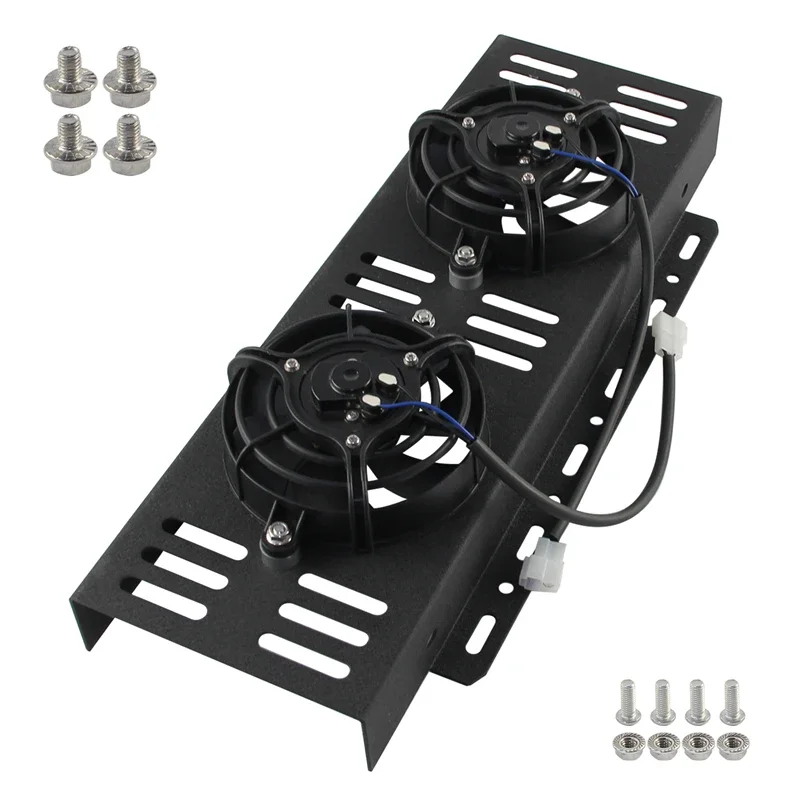 Large Dual Pass Bar&Plate Durable Oil Cooler fan cover with Bis- 2×5.5" Electric Fan Universal Aluminum Kit Black
Large Dual Pass Bar&Plate Durable Oil Cooler fan cover with Bis- 2×5.5" Electric Fan Universal Aluminum Kit Black