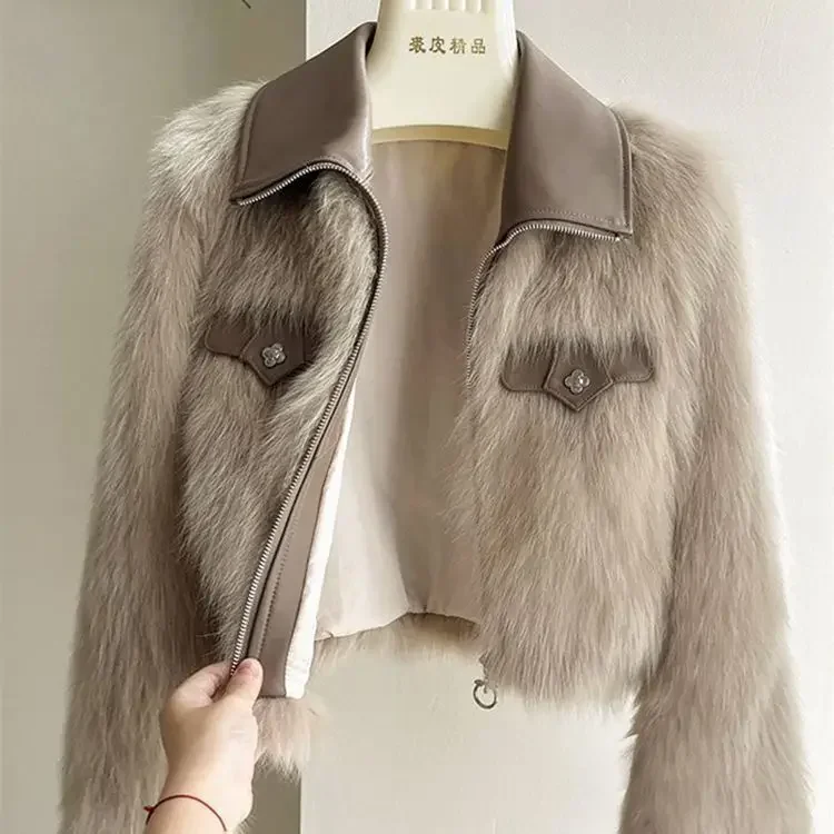 Pop Spring And Autumn Korean Chic Polo Collar Loose Fur Coat Women Clothing Winter Coat Faux Fox Fur Plush Short Jackets Women
Pop Spring And Autumn Korean Chic Polo Collar Loose Fur Coat Women Clothing Winter Coat Faux Fox Fur Plush Short Jackets Women