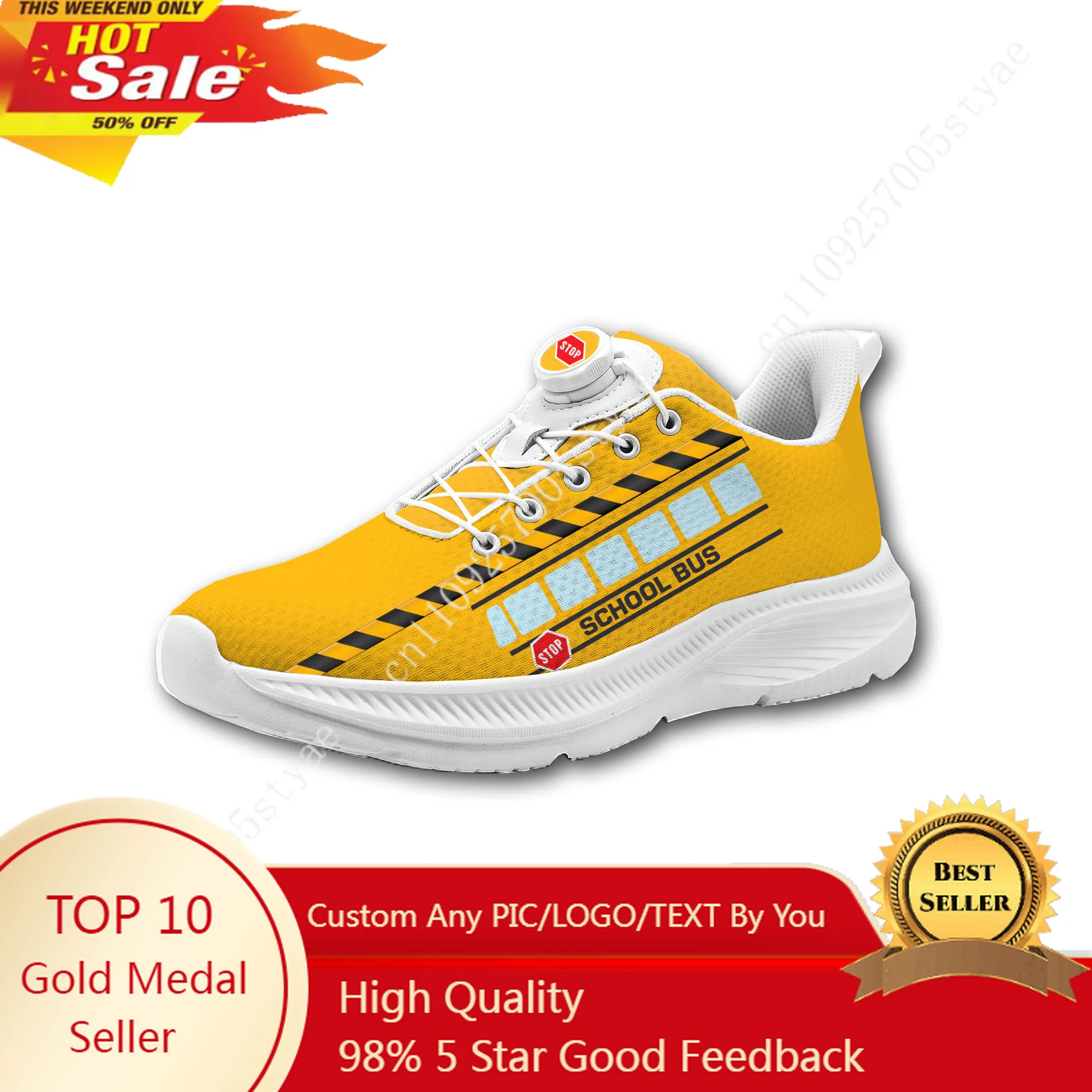 Yellow School Bus Printed Mens Womens Casual Hiking Shoes Laceless Rotating Button Sports Shoes lightweight Custom Sneaker
Yellow School Bus Printed Mens Womens Casual Hiking Shoes Laceless Rotating Button Sports Shoes lightweight Custom Sneaker