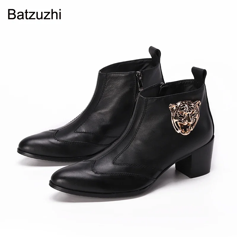 Ботильоны Batzuzhi мужские из натуральной кожи, корейский стиль, заостренный носок, черные на молнии, большие размеры 38-46
Ботильоны Batzuzhi мужские из натуральной кожи, корейский стиль, заостренный носок, черные на молнии, большие размеры 38-46
