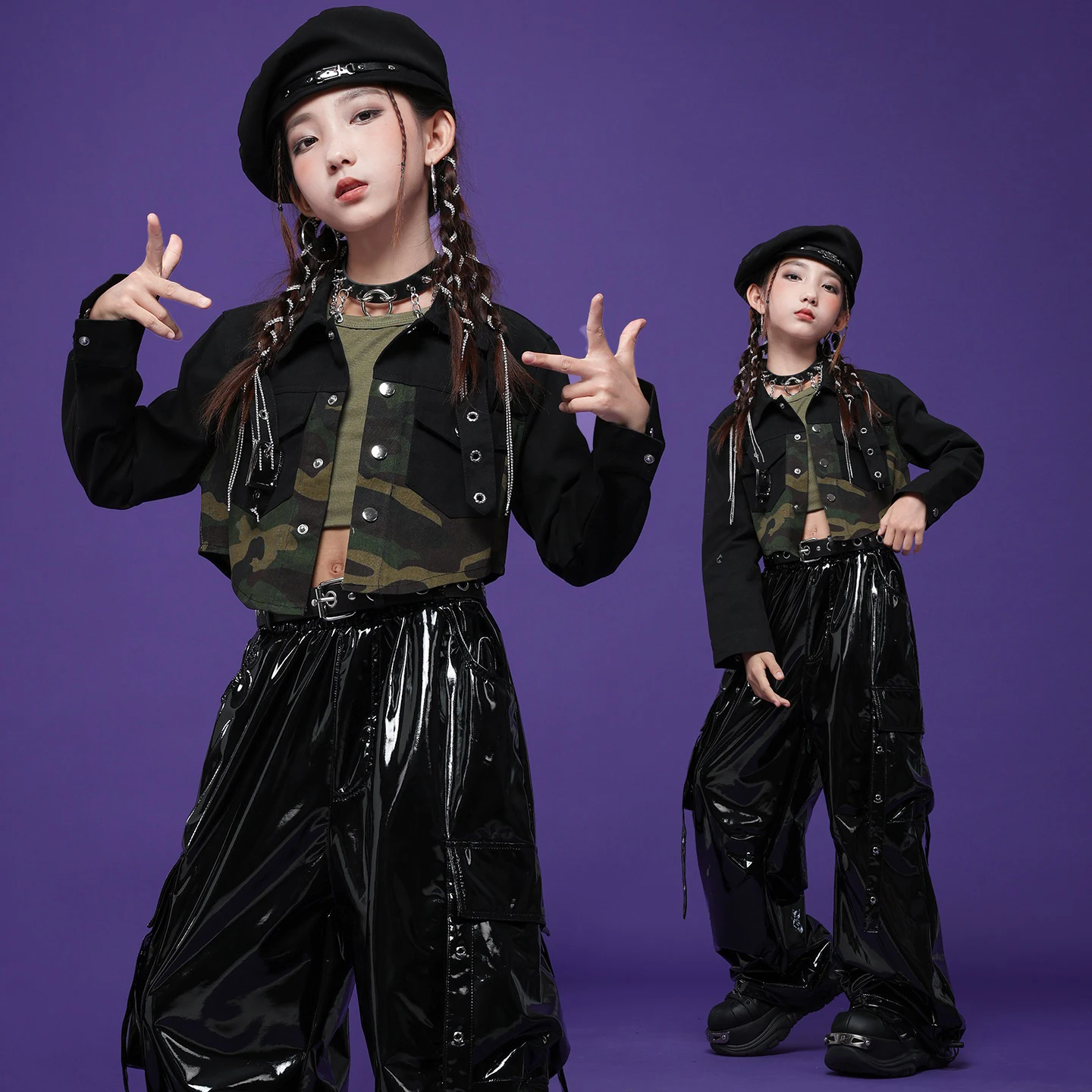 Одежда для джазовых танцев для девочек, осень 2024, уличная одежда, камуфляжные топы с длинными рукавами, детские брюки в стиле хип-хоп, комплект для выступлений Kpop L17133
Одежда для джазовых танцев для девочек, осень 2024, уличная одежда, камуфляжные топы с длинными рукавами, детские брюки в стиле хип-хоп, комплект для выступлений Kpop L17133