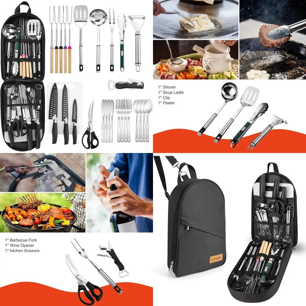 Портативная сумка для хранения походной посуды - компактный набор для столовых приборов, ножа, вилки, ложки, разделочной доски и кухонной утвари
Портативная сумка для хранения походной посуды - компактный набор для столовых приборов, ножа, вилки, ложки, разделочной доски и кухонной утвари