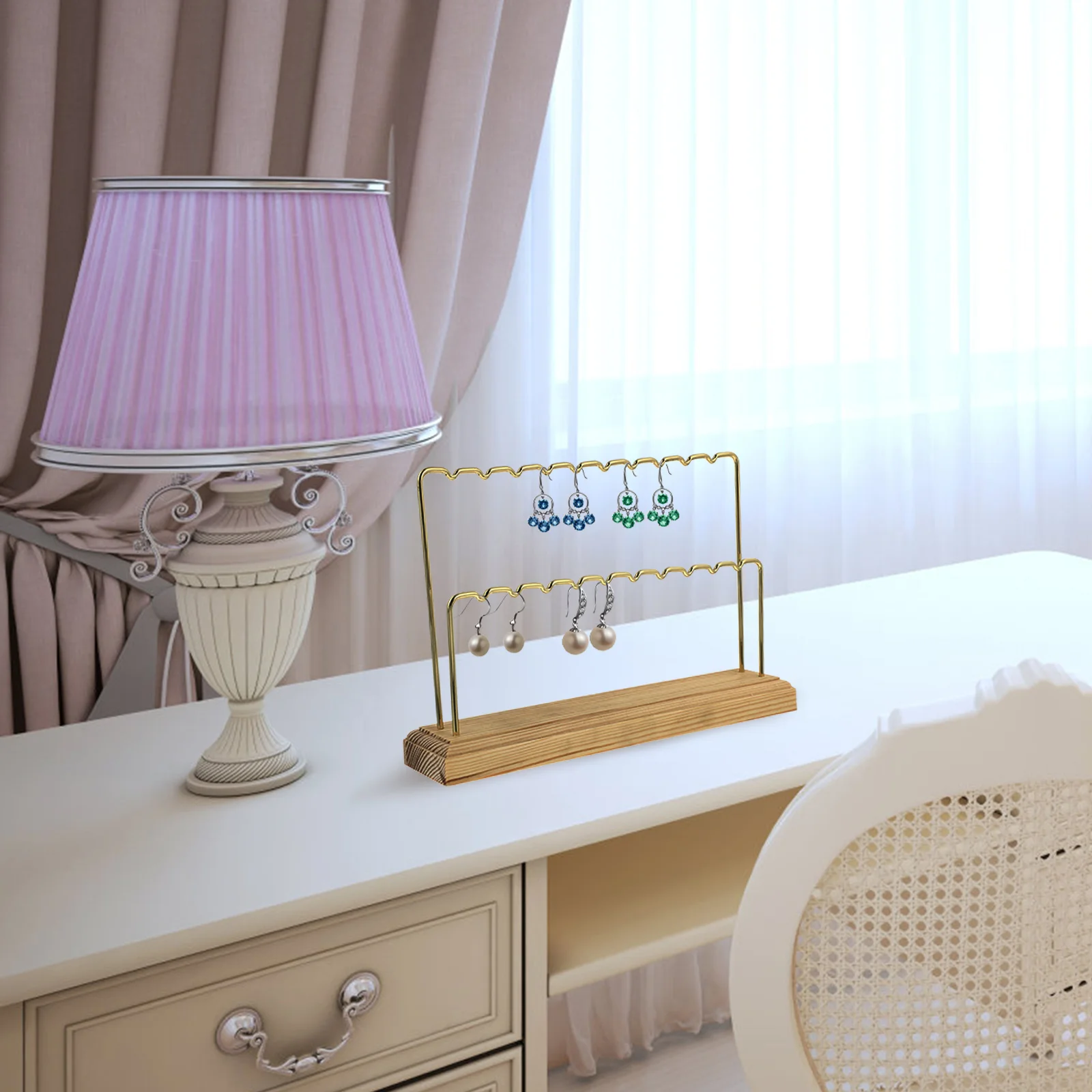 Wooden Display Stand 90 Iron Base Jewelry Holder ganizer Modern Design Bedroom Decorative Storage Rack Earring Stands Displays
Wooden Display Stand 90 Iron Base Jewelry Holder ganizer Modern Design Bedroom Decorative Storage Rack Earring Stands Displays