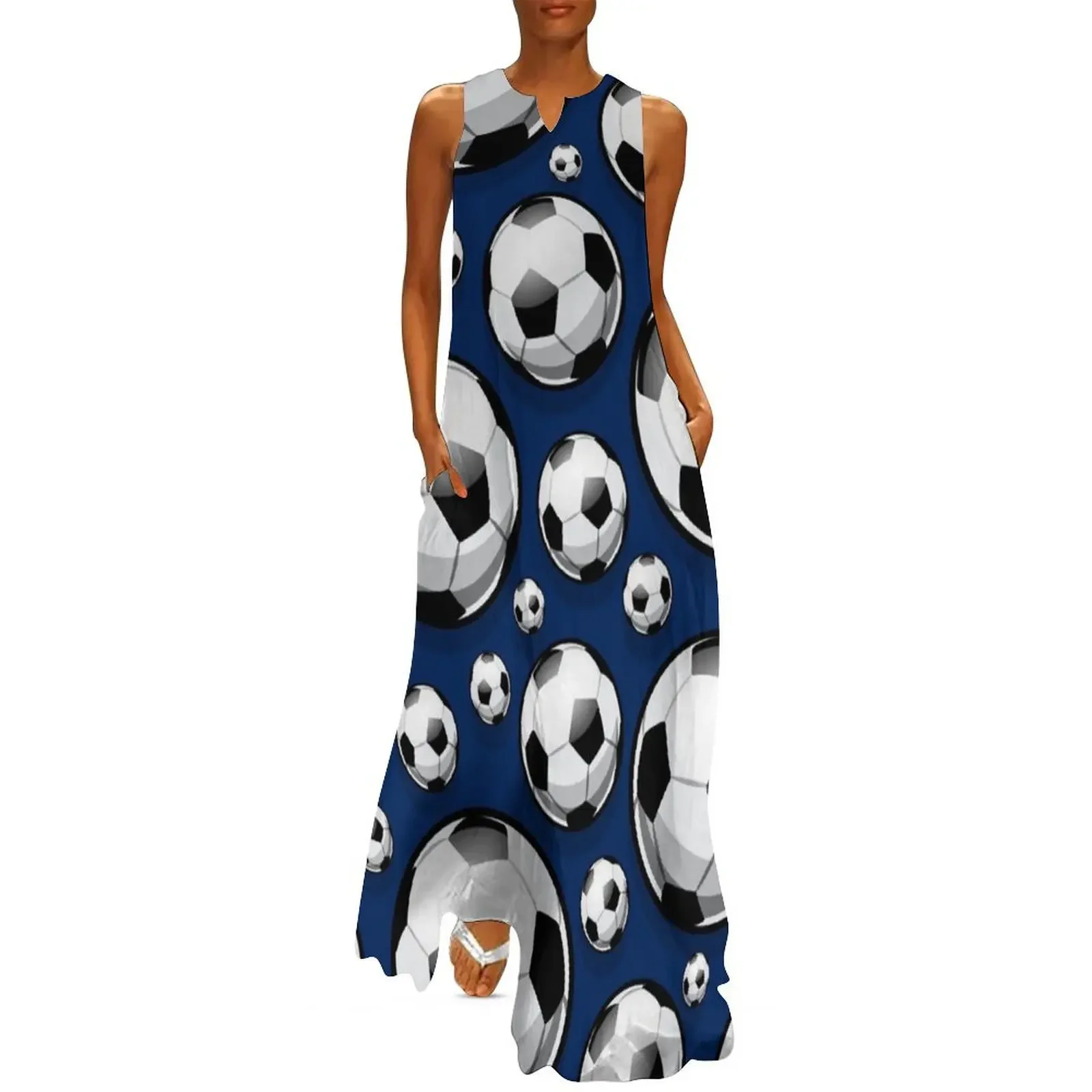 Soccer Ball Balls Pattern Blue Football Sport Sports Long Dress Aesthetic clothing women long dresses Dress 
Soccer Ball Balls Pattern Blue Football Sport Sports Long Dress Aesthetic clothing women long dresses Dress