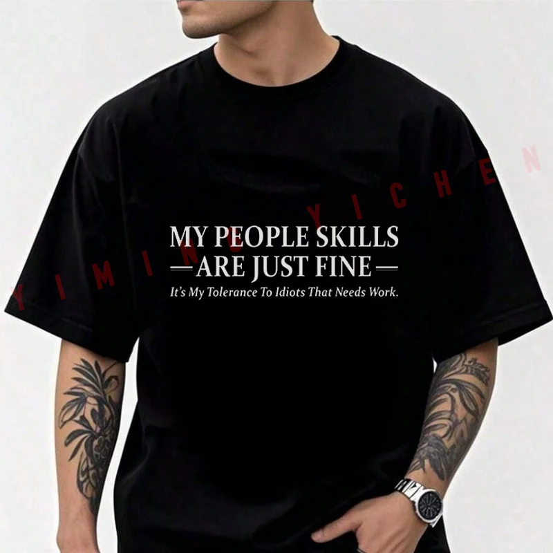 People Skills Funny Motorcycle Cotton T-shirt Men Short Sleeved Casual Round Neck Unisex Tops Tee
People Skills Funny Motorcycle Cotton T-shirt Men Short Sleeved Casual Round Neck Unisex Tops Tee