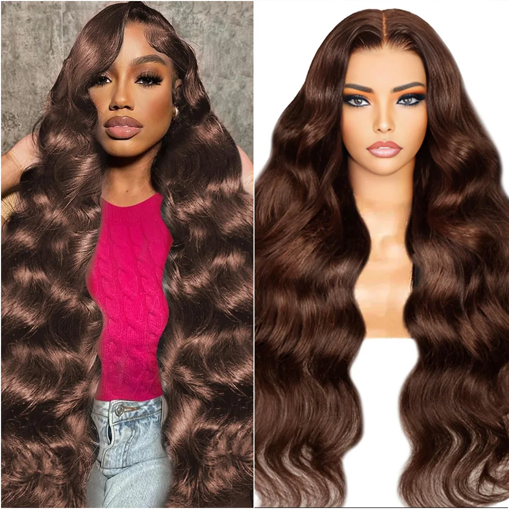200 Density Chocolate Brown 13X6 HD Trantsparent Lace Frontal Human Hair Wigs 13X4 Lace Front Wigs Body Wave For Women
200 Density Chocolate Brown 13X6 HD Trantsparent Lace Frontal Human Hair Wigs 13X4 Lace Front Wigs Body Wave For Women