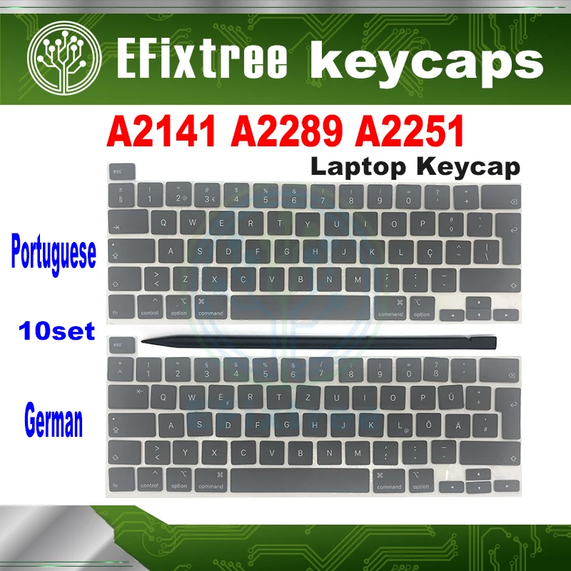 Laptop Greman Portuguese Keycaps A2141 A2289 A2251 Keyboard keycaps Repair For Macbook Pro Retina 13" 16" 2019 2020 Year 10set
Laptop Greman Portuguese Keycaps A2141 A2289 A2251 Keyboard keycaps Repair For Macbook Pro Retina 13" 16" 2019 2020 Year 10set