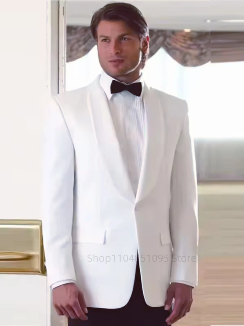 Classic 2 Pieces Ivory/White Men Suits Slim Fit Shawl Lapel Blazer Pants Sets Wedding Groom Tuxedos High Quality Prom Dress Set
Classic 2 Pieces Ivory/White Men Suits Slim Fit Shawl Lapel Blazer Pants Sets Wedding Groom Tuxedos High Quality Prom Dress Set