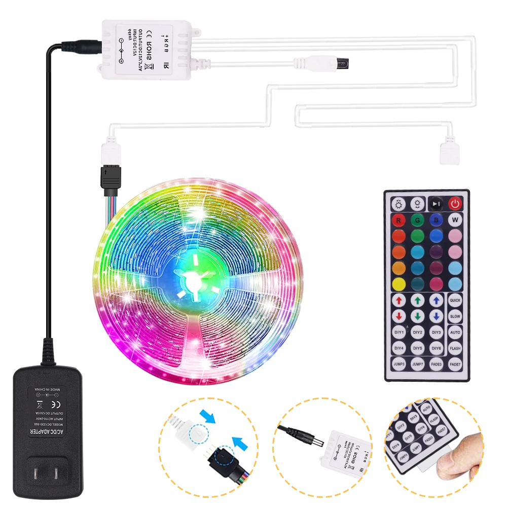 Светодиодная лента, водонепроницаемая лента RGB с подсветкой и 44 клавишами, 1-10 м
Светодиодная лента, водонепроницаемая лента RGB с подсветкой и 44 клавишами, 1-10 м