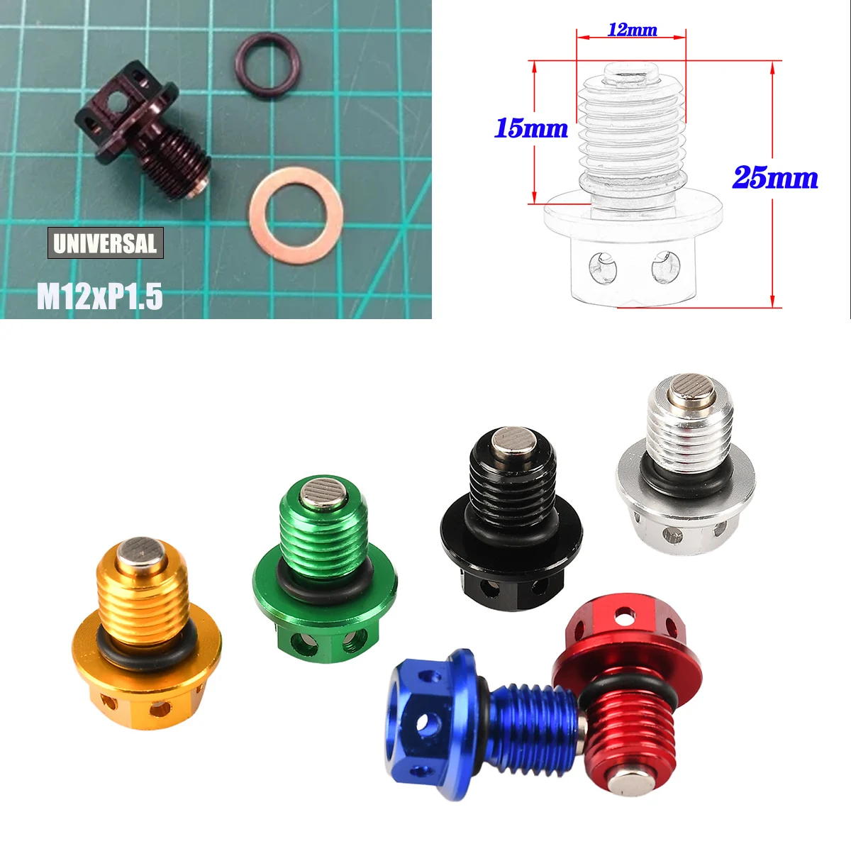 M12x1.5 Magnetic Engine Oil Drain Plug and Washer Gasket For Honda CRF XR Z50 CR80 50cc 90/110/125/140/150CC Pit Dirt Bike
M12x1.5 Magnetic Engine Oil Drain Plug and Washer Gasket For Honda CRF XR Z50 CR80 50cc 90/110/125/140/150CC Pit Dirt Bike