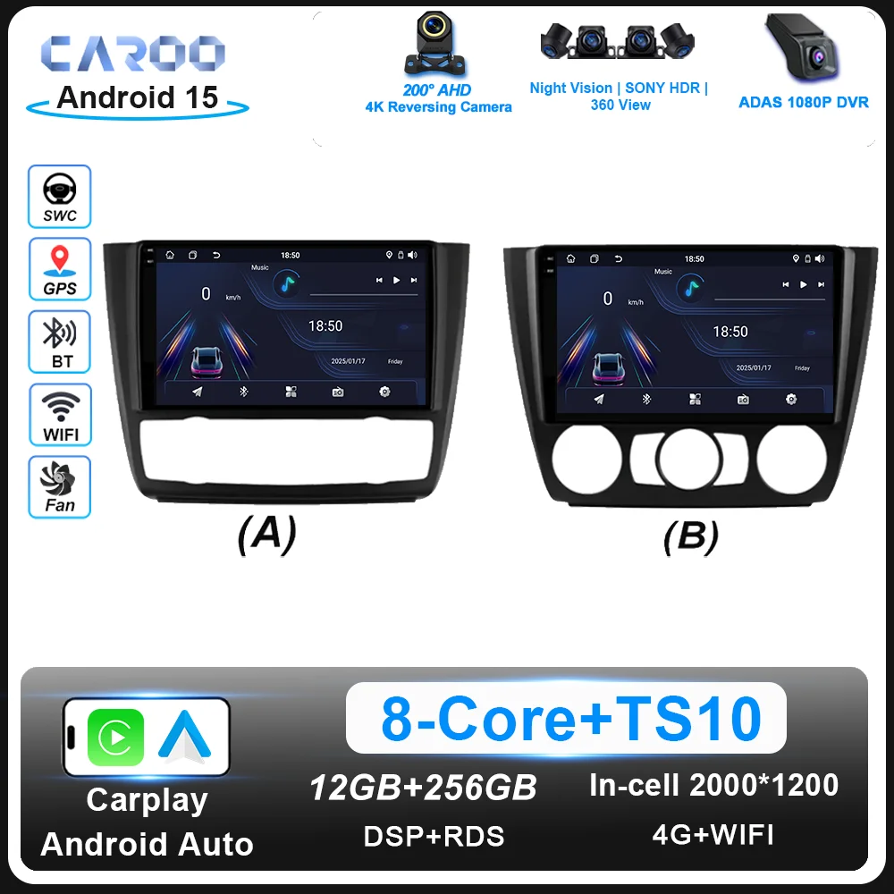 Android 15 Radio Stereo For BMW 1 Series E81 E82 E87 E88 AT 2004 -2011 Car Multimedia Player Wireless Carplay GPS Navigation 4G
Android 15 Radio Stereo For BMW 1 Series E81 E82 E87 E88 AT 2004 -2011 Car Multimedia Player Wireless Carplay GPS Navigation 4G