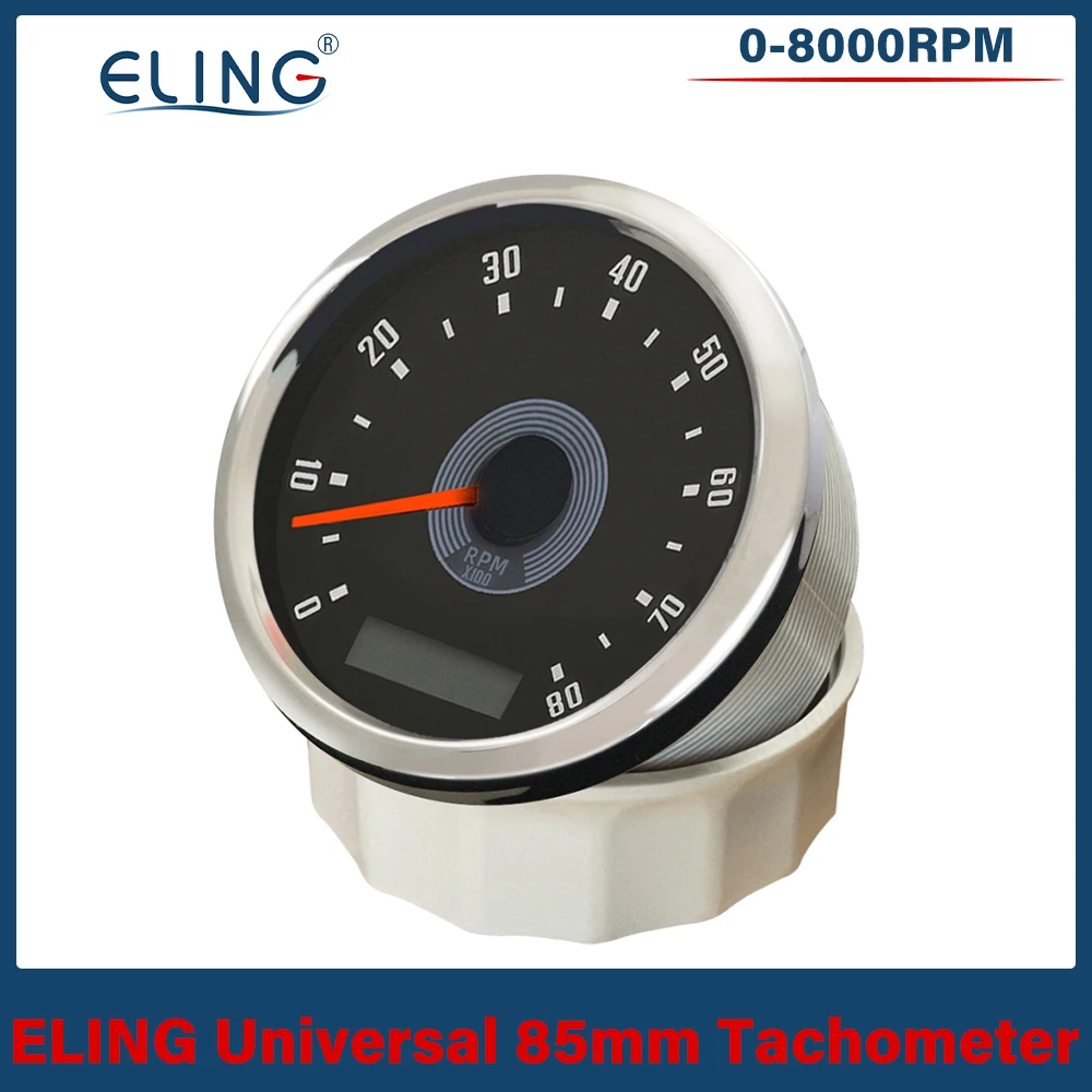 ELING 85mm Tachometer 0-8000RPM 0-10000RPM with LED Hourmeter Adjustable Red Yellow Backlight for Car Motorcycle 12V 24V
ELING 85mm Tachometer 0-8000RPM 0-10000RPM with LED Hourmeter Adjustable Red Yellow Backlight for Car Motorcycle 12V 24V