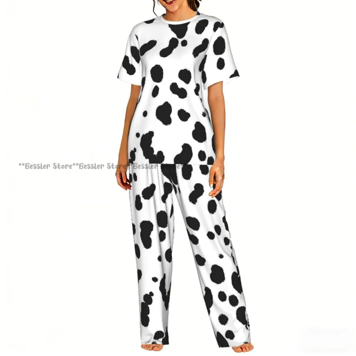 Women Pajama Sets Lounge Sleepwear Dalmatian Print Short Sleeve Nightwear
Women Pajama Sets Lounge Sleepwear Dalmatian Print Short Sleeve Nightwear