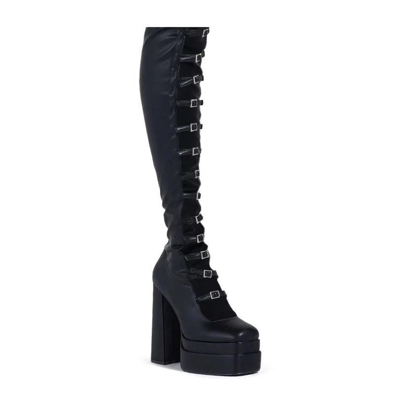 Platform Buckle Belt Over The Knee Boots Sexy Square Toe Accetp Customized New Arrivals Fashion Women Modern Boots
Platform Buckle Belt Over The Knee Boots Sexy Square Toe Accetp Customized New Arrivals Fashion Women Modern Boots