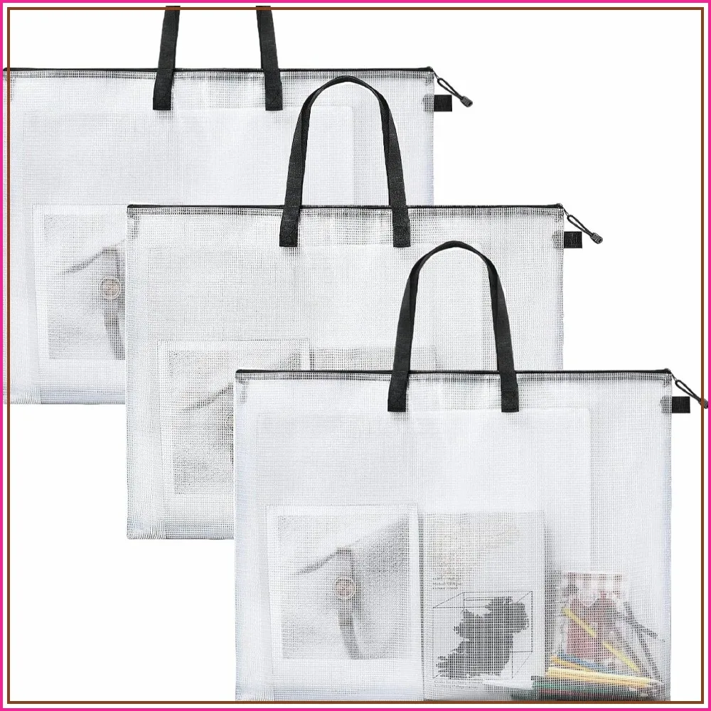 3 Pack Art Portfolio Case 19x25 Inches, Transparent Storage Bag with Handle and Zipper for Posters, Bulletin Boards, Classroom Projects
3 Pack Art Portfolio Case 19x25 Inches, Transparent Storage Bag with Handle and Zipper for Posters, Bulletin Boards, Classroom Projects