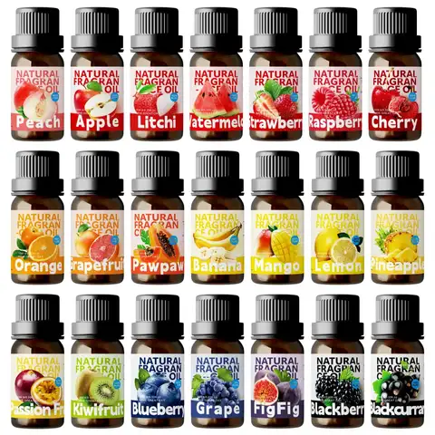 25Type Fruit Fragrance Oils Fruity Fragrance Oil For Diffuser Candles Making -Strawberry Lemon Peach Banana Mango