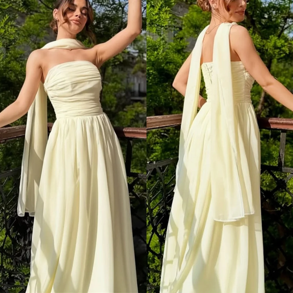Customized Elegant White Chiffon Homecoming Dress Temperament Strapless Chiffon Shawl Zipper Back Bespoke Occasion Gowns
Customized Elegant White Chiffon Homecoming Dress Temperament Strapless Chiffon Shawl Zipper Back Bespoke Occasion Gowns
