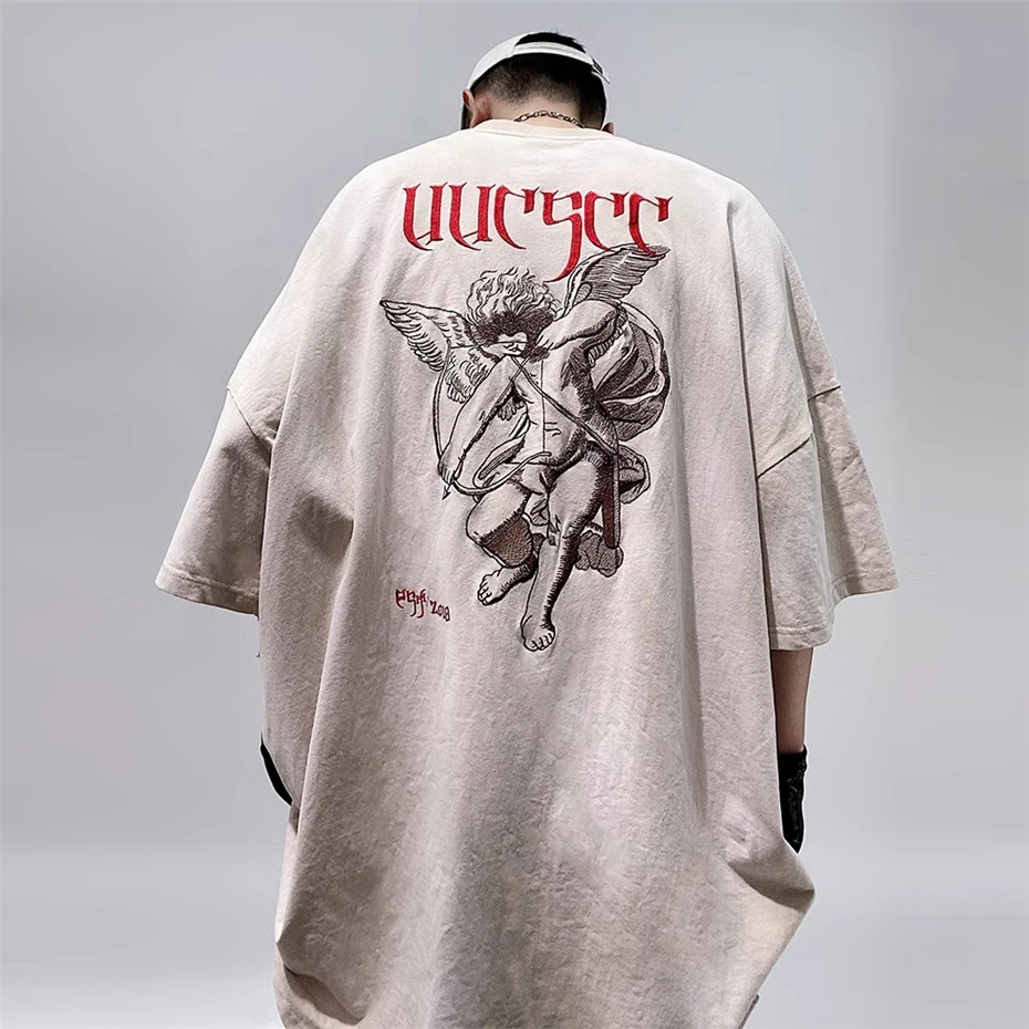 Fashion Embroidery T Shirt Mens Streetwear Hip Hop Punk Short Sleeve T-shirts Oversized Harajuku Vintage Loose Casual Tees Tops
Fashion Embroidery T Shirt Mens Streetwear Hip Hop Punk Short Sleeve T-shirts Oversized Harajuku Vintage Loose Casual Tees Tops