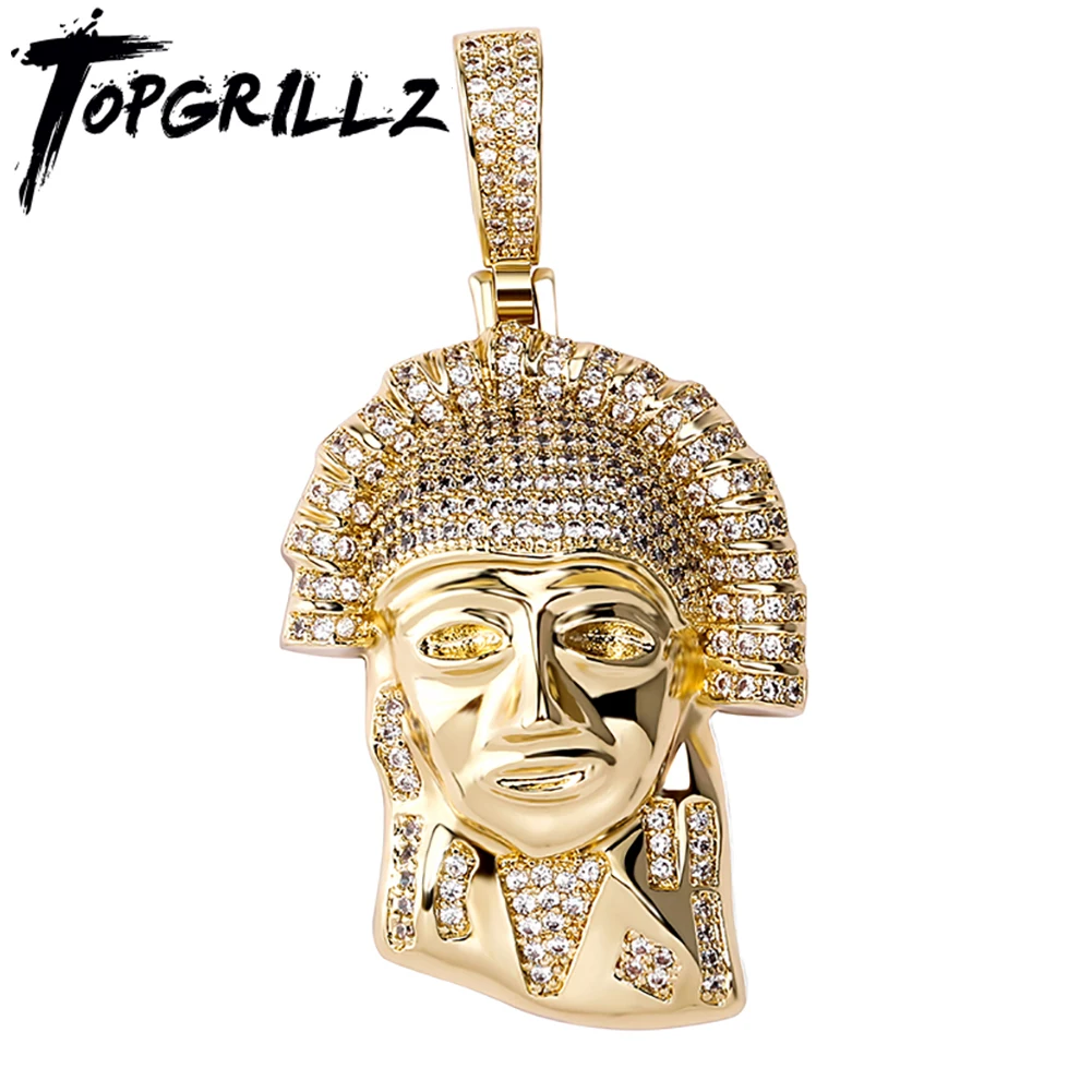 TOPGRILLZ New Ancient Egypt Pharaoh Pendant Necklace Iced Full Cubic Zirconia Hip Hop Retro Jewelry Gift For Wholesale
TOPGRILLZ New Ancient Egypt Pharaoh Pendant Necklace Iced Full Cubic Zirconia Hip Hop Retro Jewelry Gift For Wholesale
