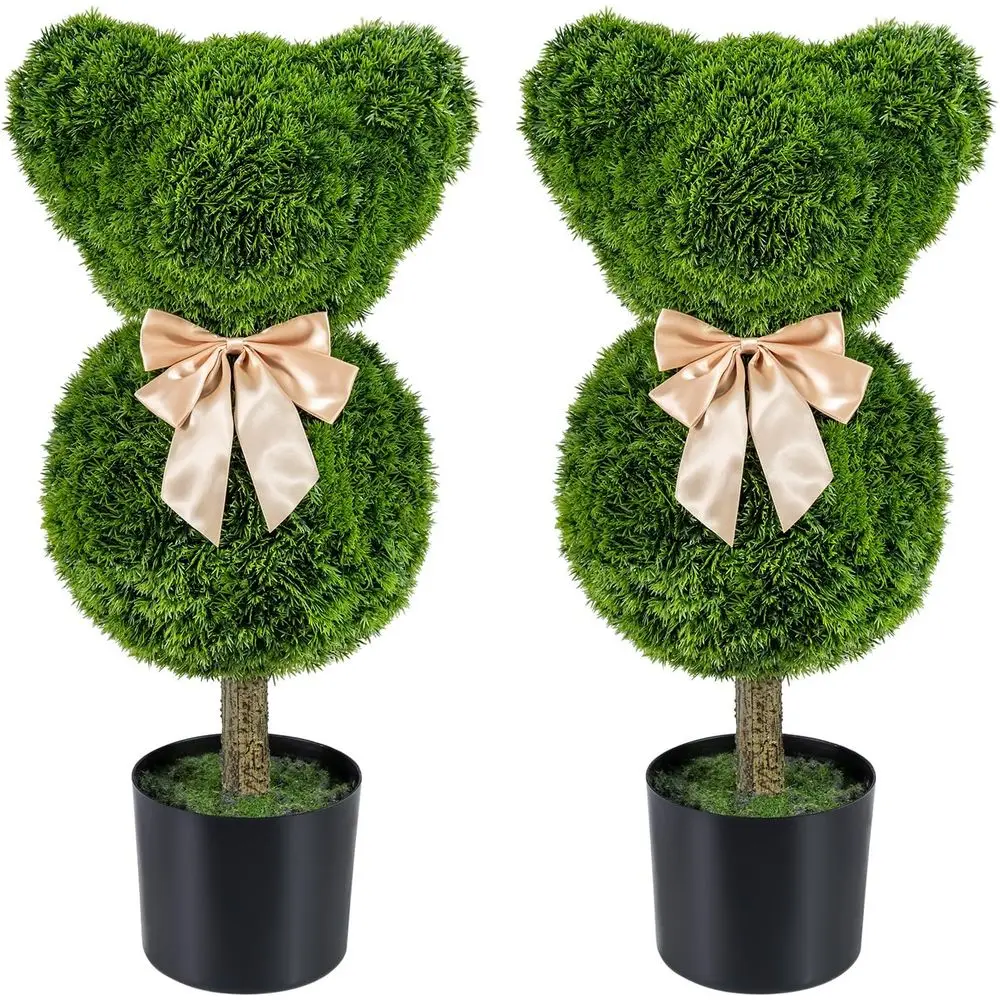 Pair of 24.5 Sun-Resistant Bear-Shaped Boxwood Topiaries with Bowknots, Ideal for Indoor or Outdoor Decor, Porch, Garden, Events
Pair of 24.5 Sun-Resistant Bear-Shaped Boxwood Topiaries with Bowknots, Ideal for Indoor or Outdoor Decor, Porch, Garden, Events