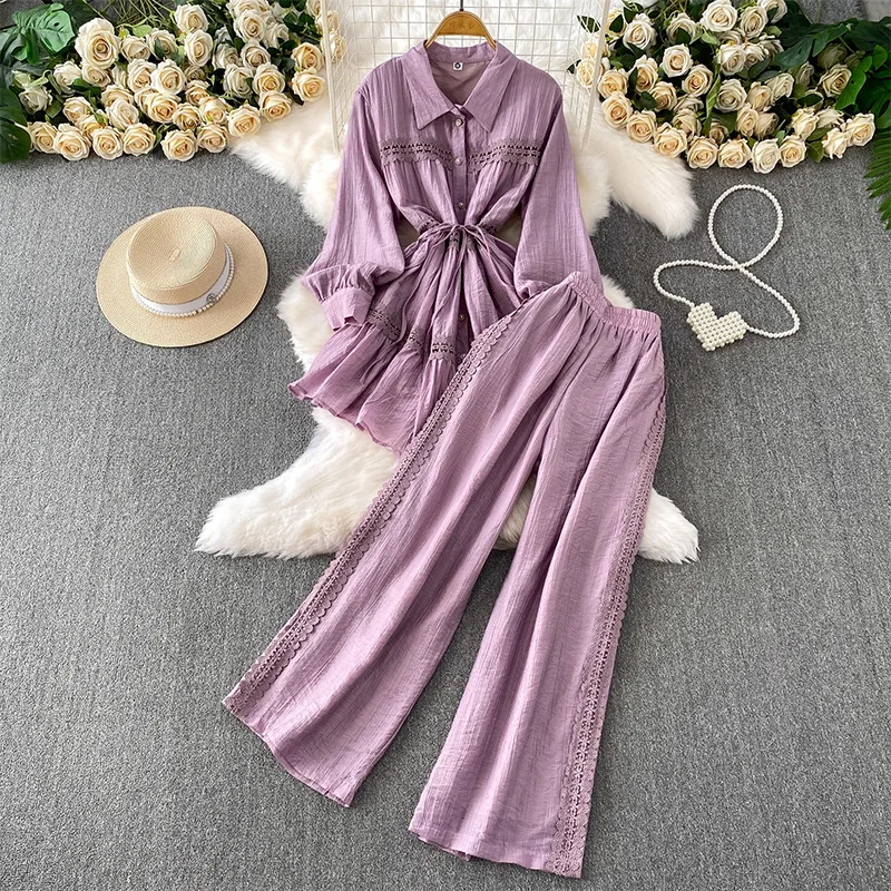Sexy 2 Piece Sets Womens Outfits Chic Lace Spliced Top with Fashion Hotsweet High Waist Wide Autumn Winter Leg Pant Sets
Sexy 2 Piece Sets Womens Outfits Chic Lace Spliced Top with Fashion Hotsweet High Waist Wide Autumn Winter Leg Pant Sets
