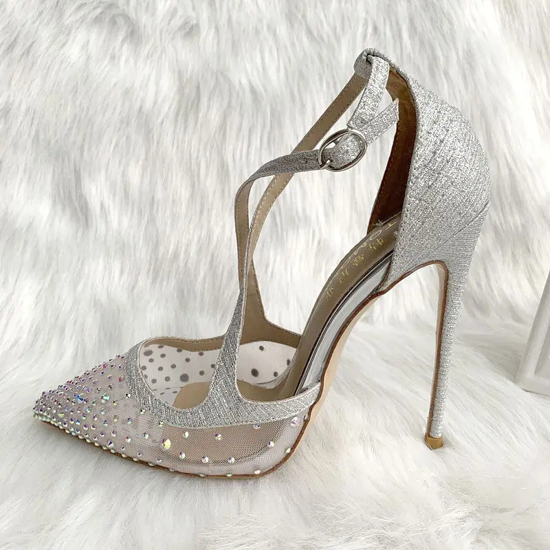 Summer Hot Diamond Mesh Cross Belt Hollow Beauty Sexy Ultra fine Heel Sandals for Women
Summer Hot Diamond Mesh Cross Belt Hollow Beauty Sexy Ultra fine Heel Sandals for Women