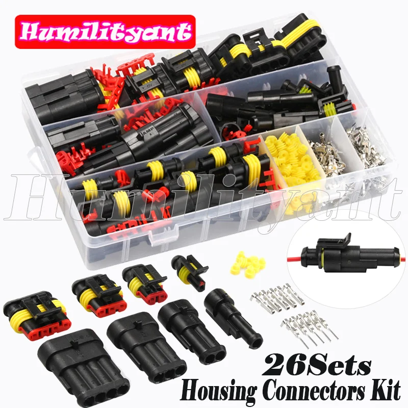 352Pcs Wire Plug Connector HID Waterproof Connectors 1/2/3/4 Pin 26 Sets Car Electrical Wire Connector Plug
352Pcs Wire Plug Connector HID Waterproof Connectors 1/2/3/4 Pin 26 Sets Car Electrical Wire Connector Plug