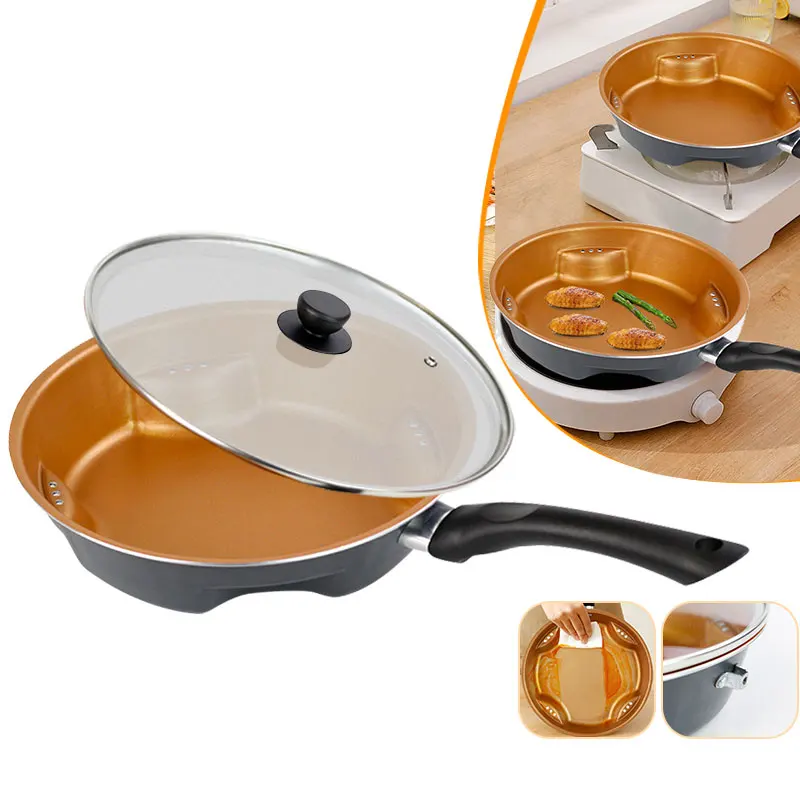 Nonstick Copper Frying Pan with Lid Removable Handle Ceramic Coating Round Steel Air Fry Pans Cooking Skillet Kitchen Cookware
Nonstick Copper Frying Pan with Lid Removable Handle Ceramic Coating Round Steel Air Fry Pans Cooking Skillet Kitchen Cookware