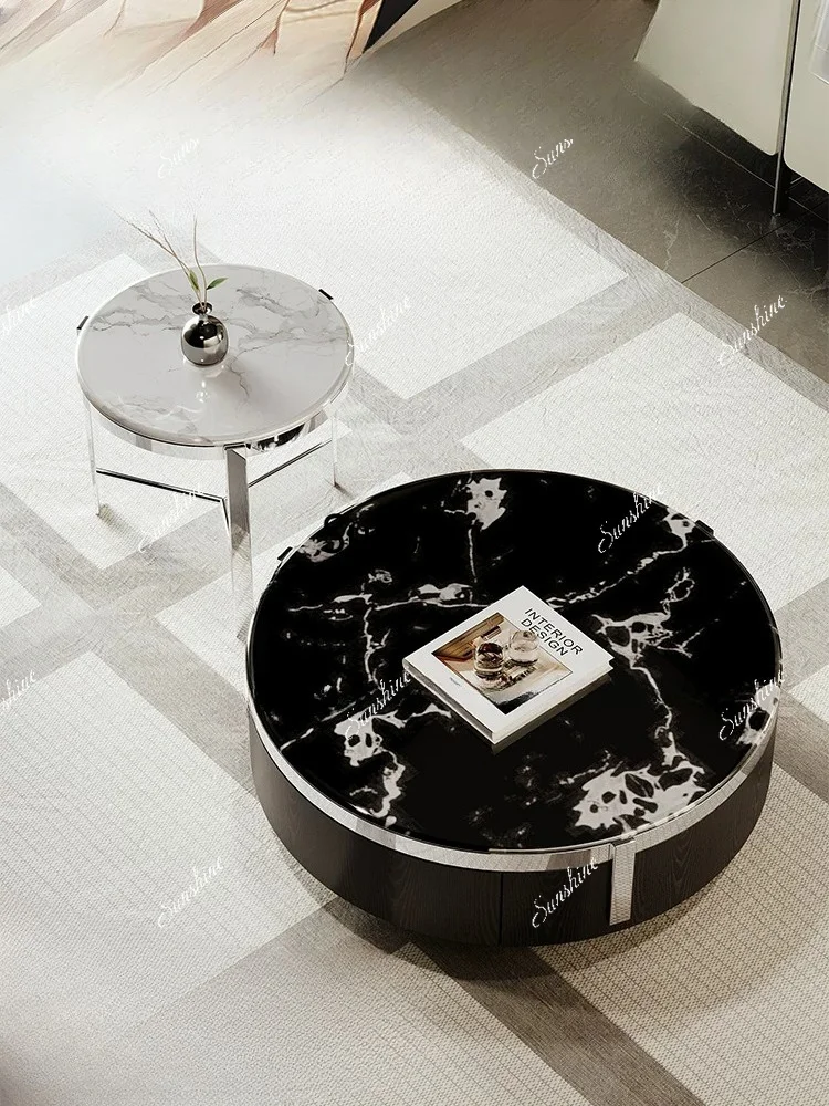 Modern simple living room household small apartment cream style creative light luxury size round combination coffee table
Modern simple living room household small apartment cream style creative light luxury size round combination coffee table