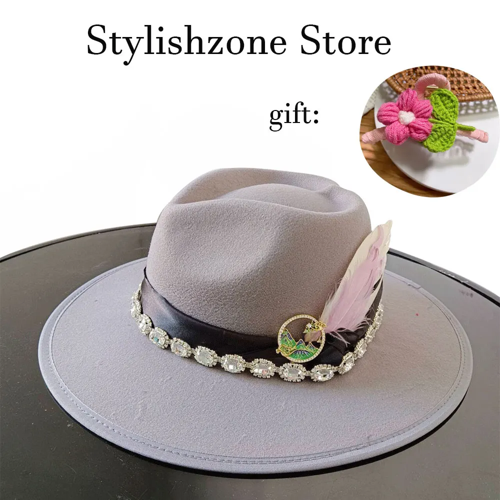 New FedorasLOVE Women's Solid Color Jazz Hat Vintage Elegant British Wide brimmed Top Hat Fedora top hats
New FedorasLOVE Women's Solid Color Jazz Hat Vintage Elegant British Wide brimmed Top Hat Fedora top hats