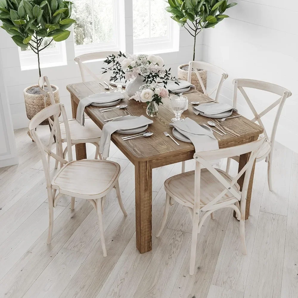 Rustic Brown Solid Wood Dining Table, Kitchen Table with Square Legs, Farmhouse Dining Table, 38" x 60", Seats 6, Rustic Finish
Rustic Brown Solid Wood Dining Table, Kitchen Table with Square Legs, Farmhouse Dining Table, 38" x 60", Seats 6, Rustic Finish