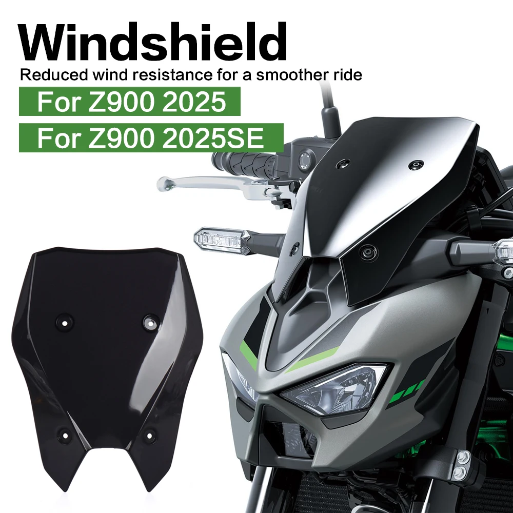 Motorcycle Acrylic Windshield WindScreen Smoke Black Transparent Screen Accessories For Kawasaki Z900 SE Z 900 2025
Motorcycle Acrylic Windshield WindScreen Smoke Black Transparent Screen Accessories For Kawasaki Z900 SE Z 900 2025